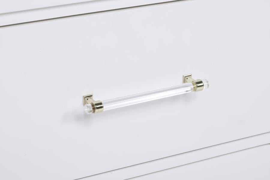 224751Q Lit à panneaux rembourré Anastasia Boucle 4 pièces Blanc perle et beige