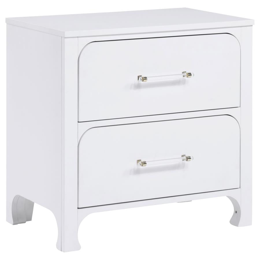 224751Q Lit à panneaux rembourré Anastasia Boucle 4 pièces Blanc perle et beige