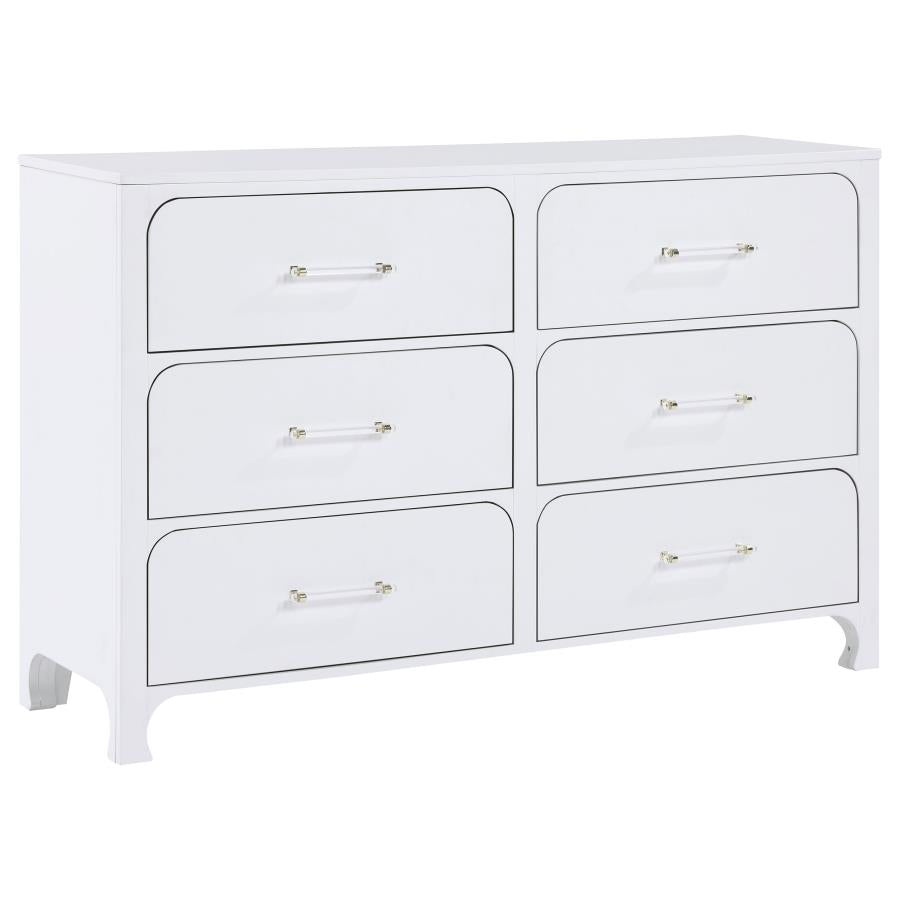 224751Q Lit à panneaux rembourré Anastasia Boucle 4 pièces Blanc perle et beige