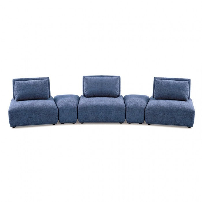 Canapé modulable incurvé Stavanger 5 pièces - Bleu