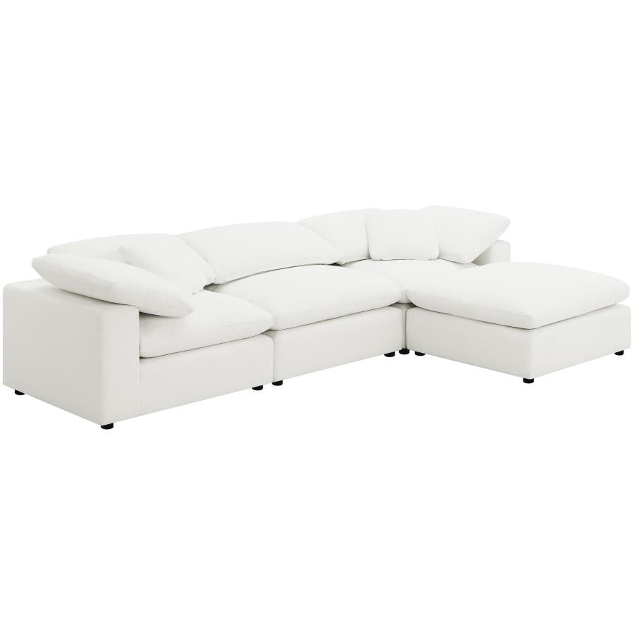 Canapé modulaire rembourré Serene Cloud 4 pièces en tissu Boucle Ivoire