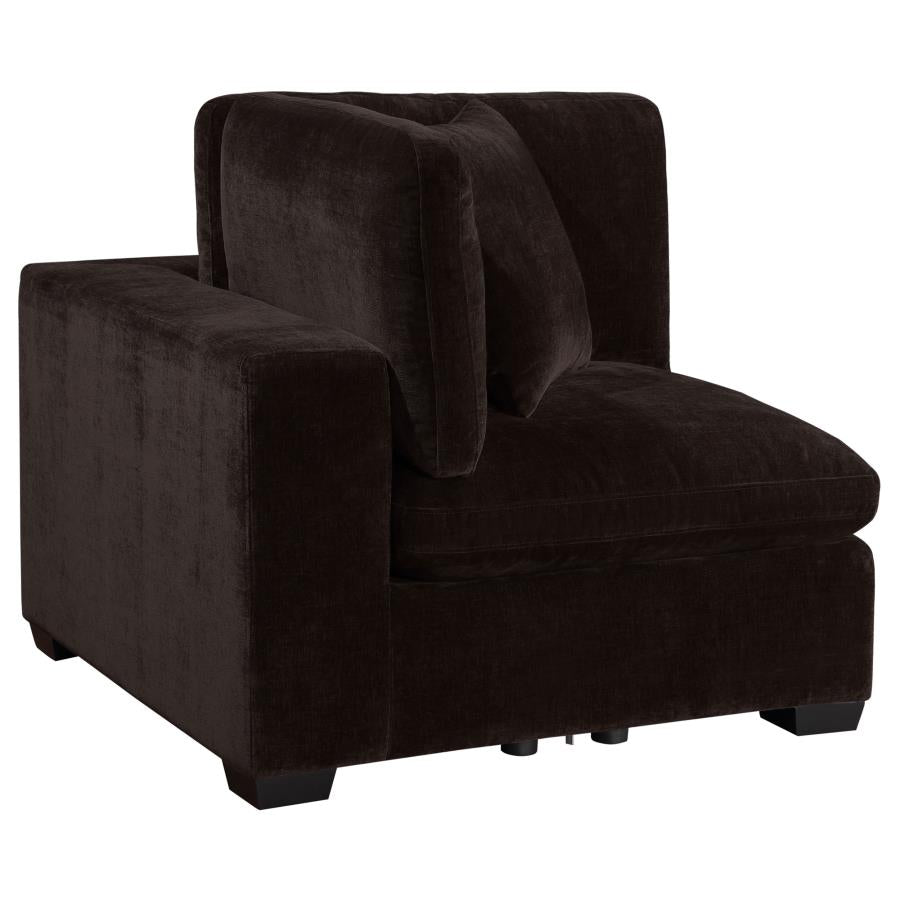Canapé sectionnel modulaire rembourré 5 pièces Lakeview Chocolat noir