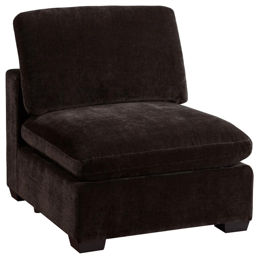 Canapé sectionnel modulaire rembourré 5 pièces Lakeview Chocolat noir