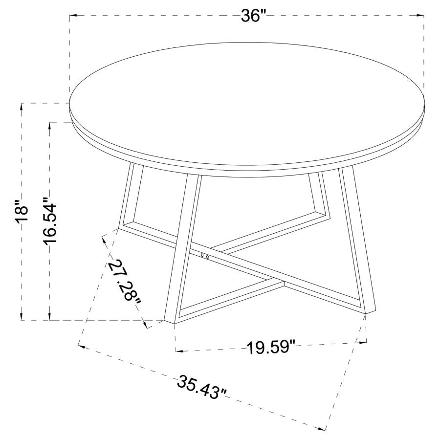 723238 Table basse ronde Hugo en faux marbre blanc et noir mat