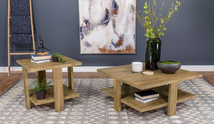 Table basse carrée Dawn en mangue marron
