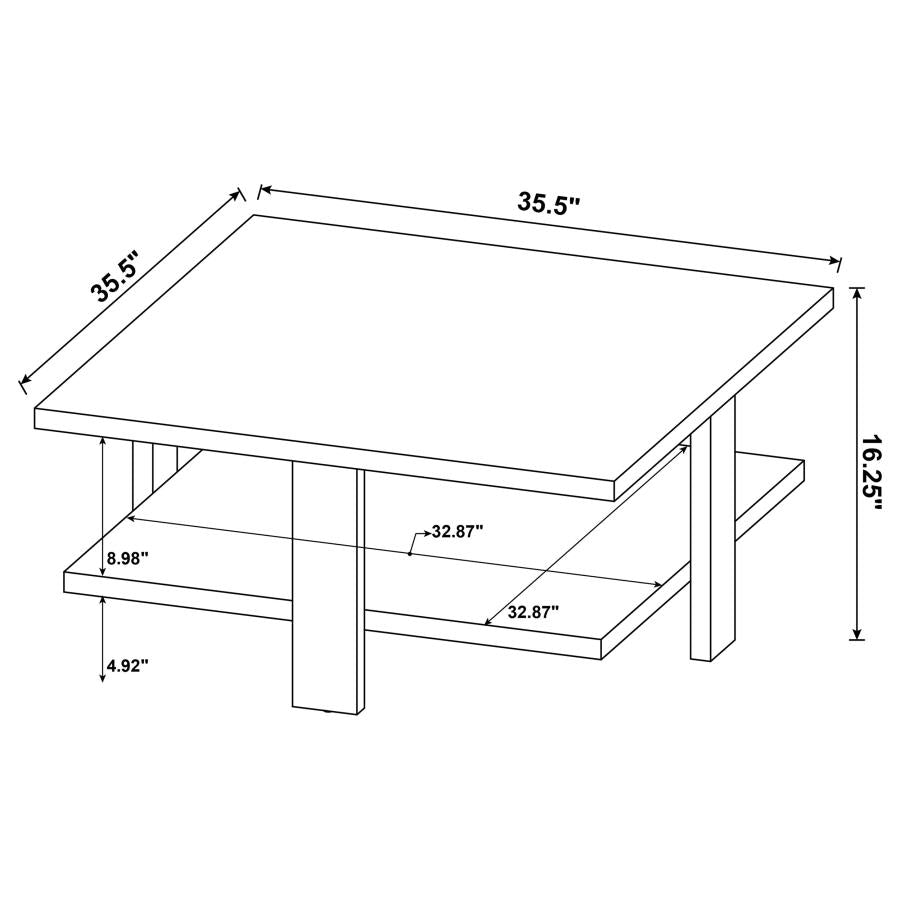 Table basse carrée Dawn en mangue marron