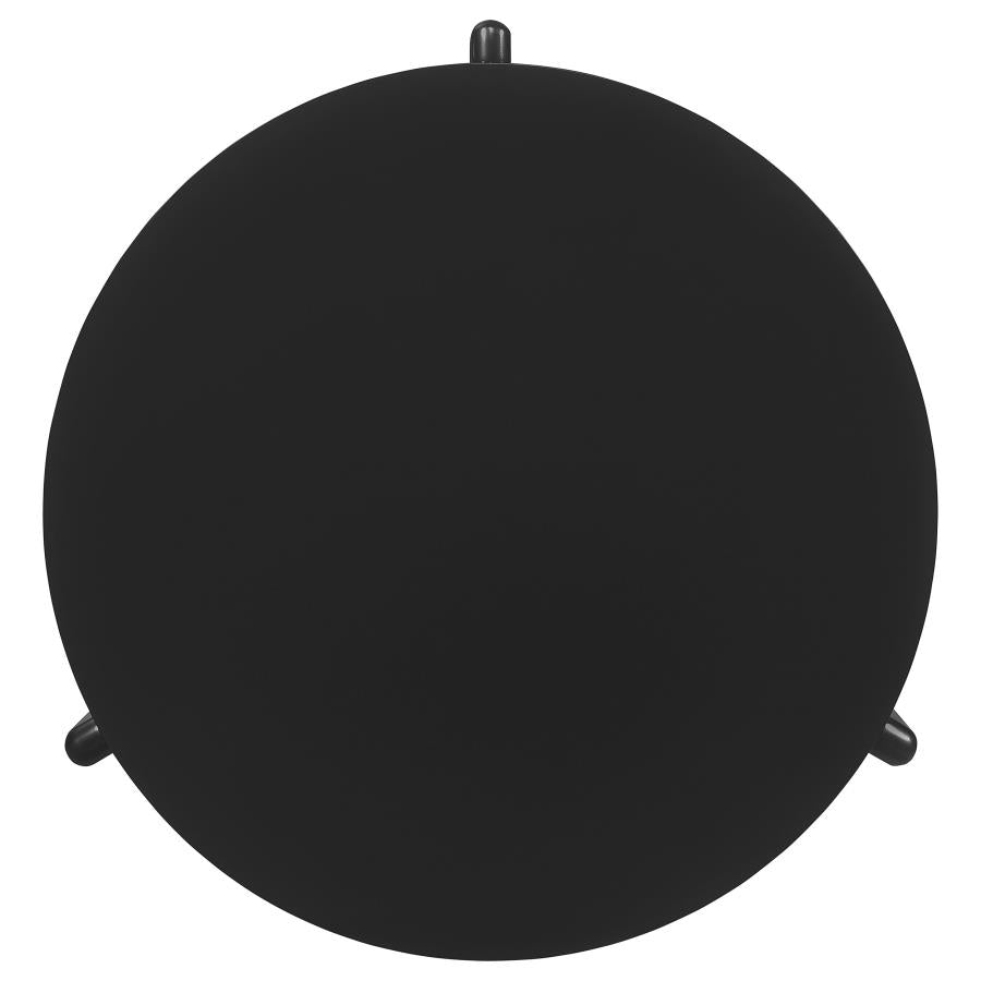 Table basse ronde en bois massif Cordova noire