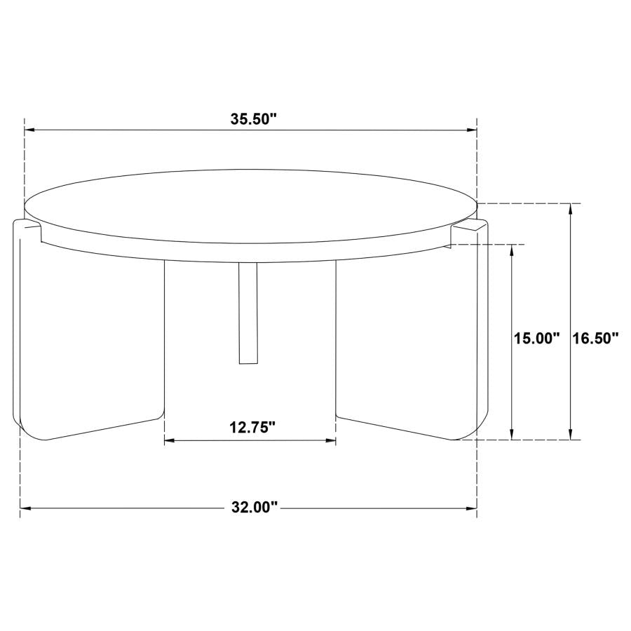 Table basse ronde en bois massif Cordova noire