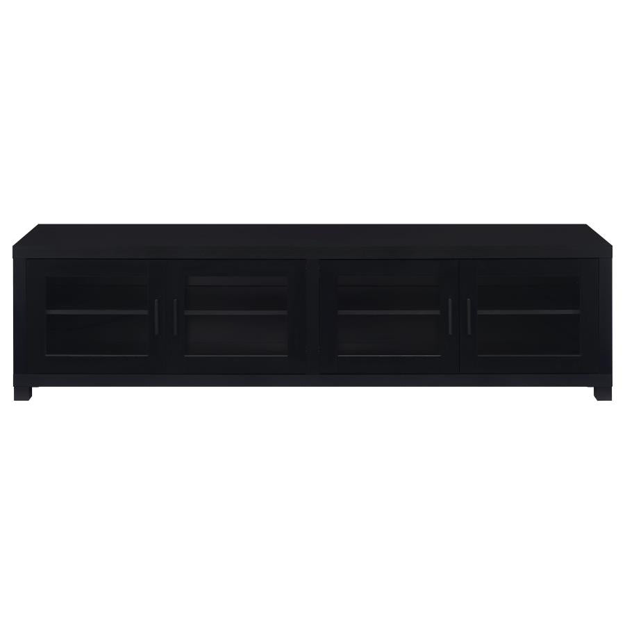 736303 Meuble TV Jupiter 4 portes 79 pouces - Console multimédia - Noir