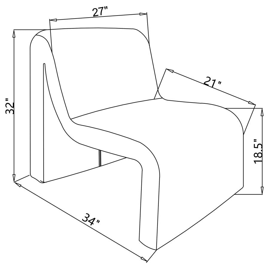 Fauteuil d'appoint incurvé rembourré sans accoudoirs Drayton noir