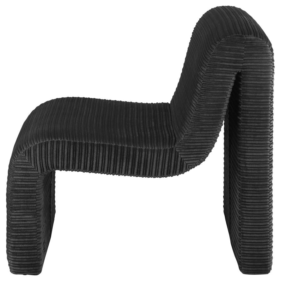 Fauteuil d'appoint incurvé rembourré sans accoudoirs Drayton noir