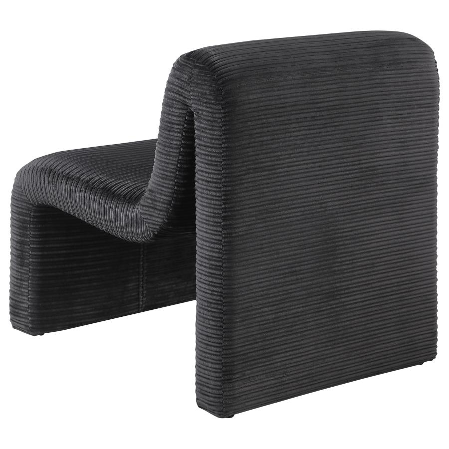 Fauteuil d'appoint incurvé rembourré sans accoudoirs Drayton noir