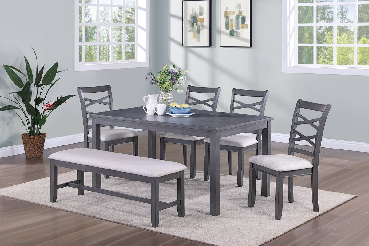 Ensemble de salle à manger 6 pièces Riviera F2623 avec banc double