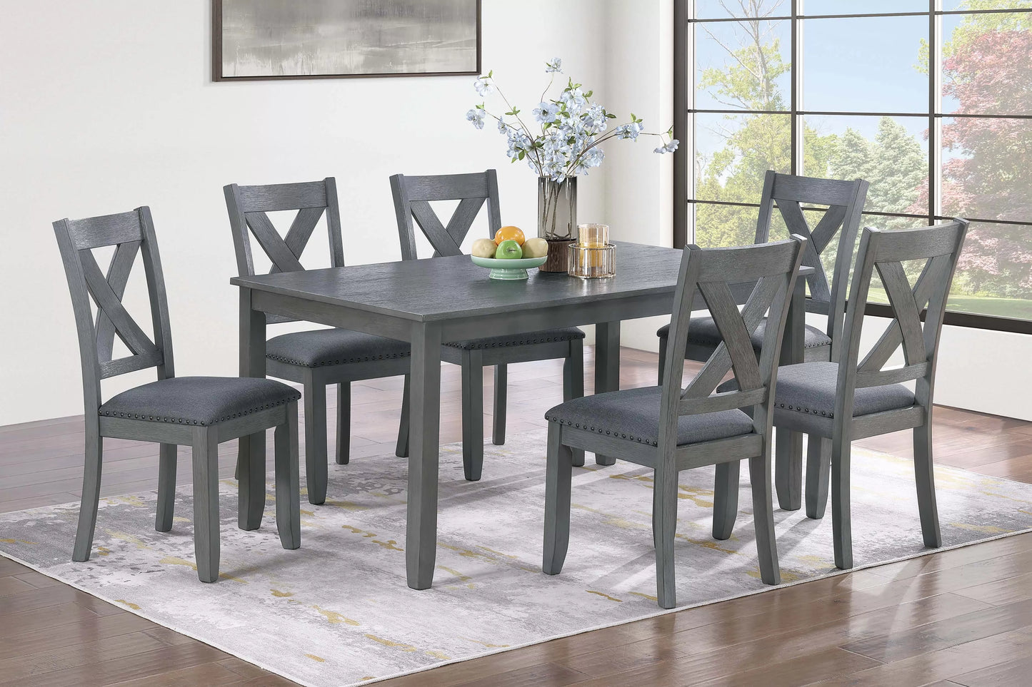 Ensemble de salle à manger 7 pièces F2638 : table et 6 chaises