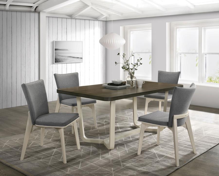 Ensemble de salle à manger rectangulaire Biloxi 5 pièces 71 pouces brun grisâtre