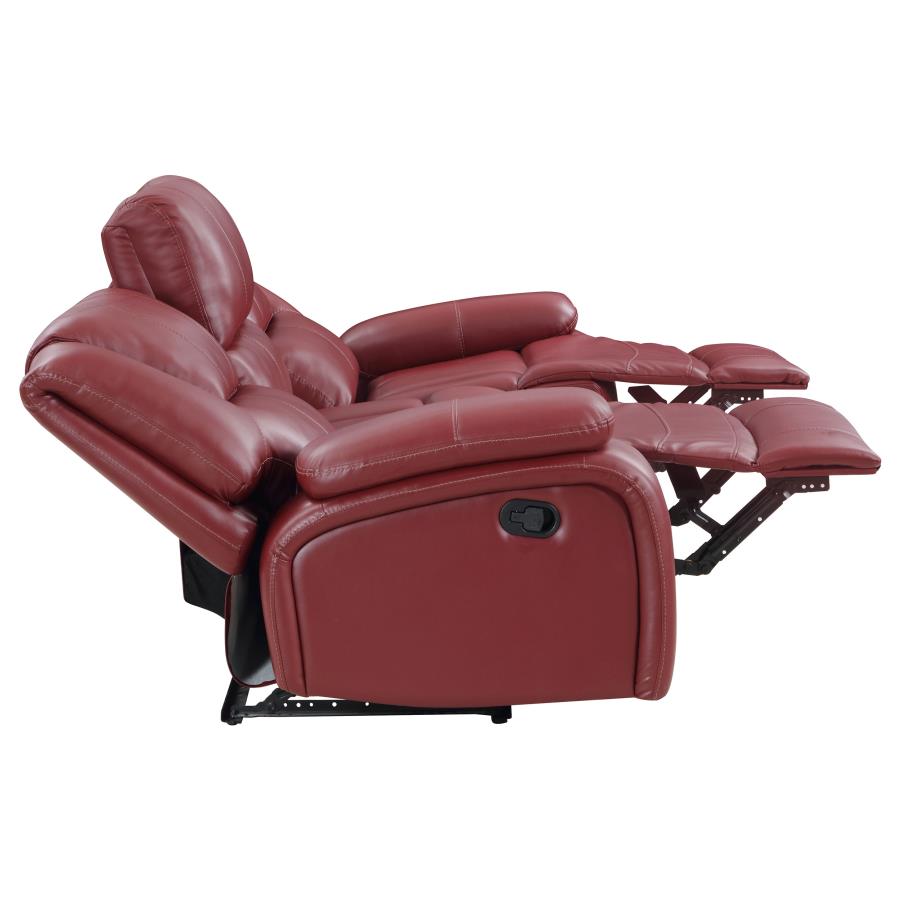 610241 Canapé inclinable Camila Motion en similicuir rouge