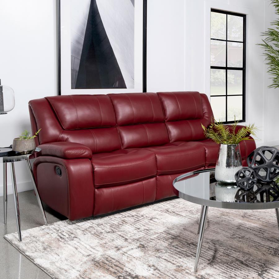 610241 Canapé inclinable Camila Motion en similicuir rouge