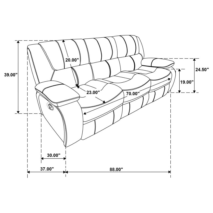 610241 Canapé inclinable Camila Motion en similicuir rouge