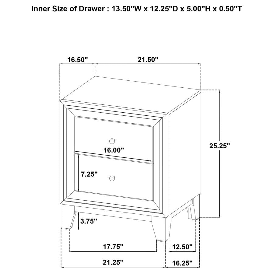 Ensemble de chambre à coucher 3 pièces Welsley avec lit Queen Size en noyer