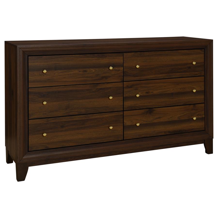 Ensemble de chambre à coucher 3 pièces Welsley avec lit Queen Size en noyer