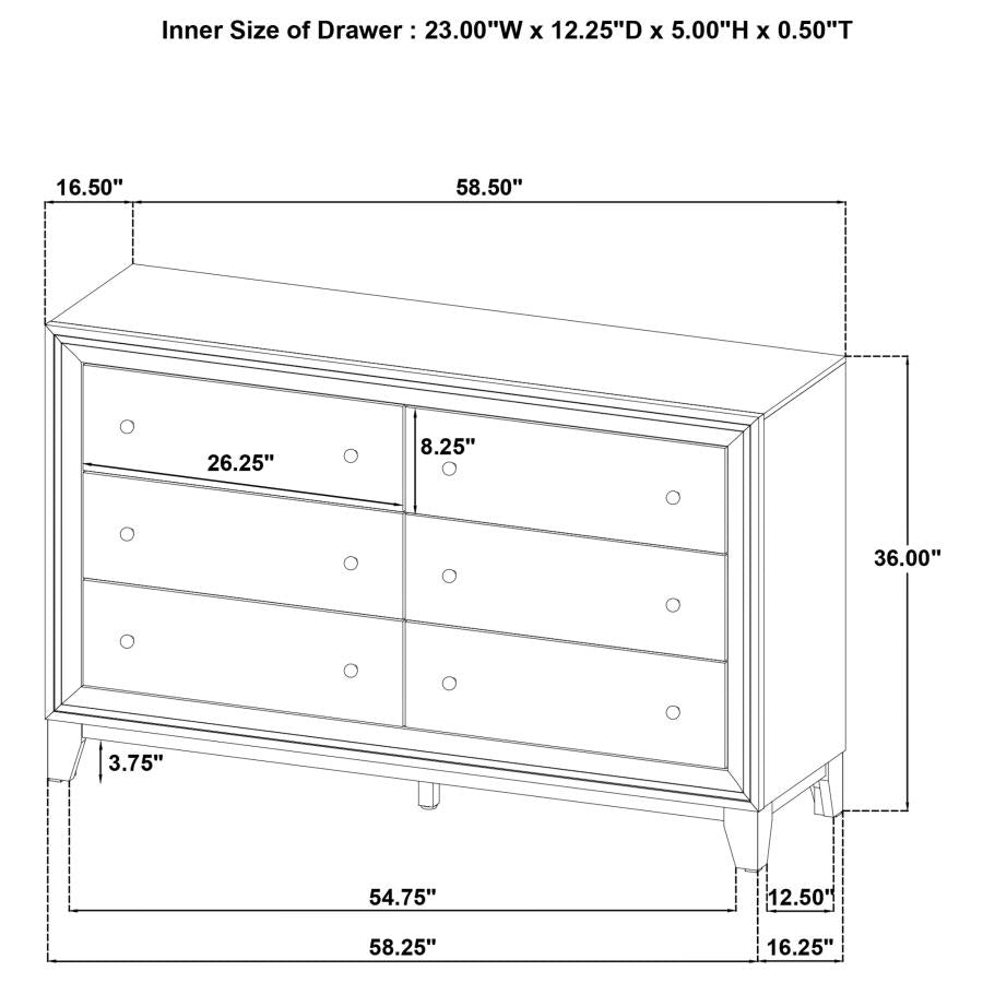 Ensemble de chambre à coucher 3 pièces Welsley avec lit Queen Size en noyer