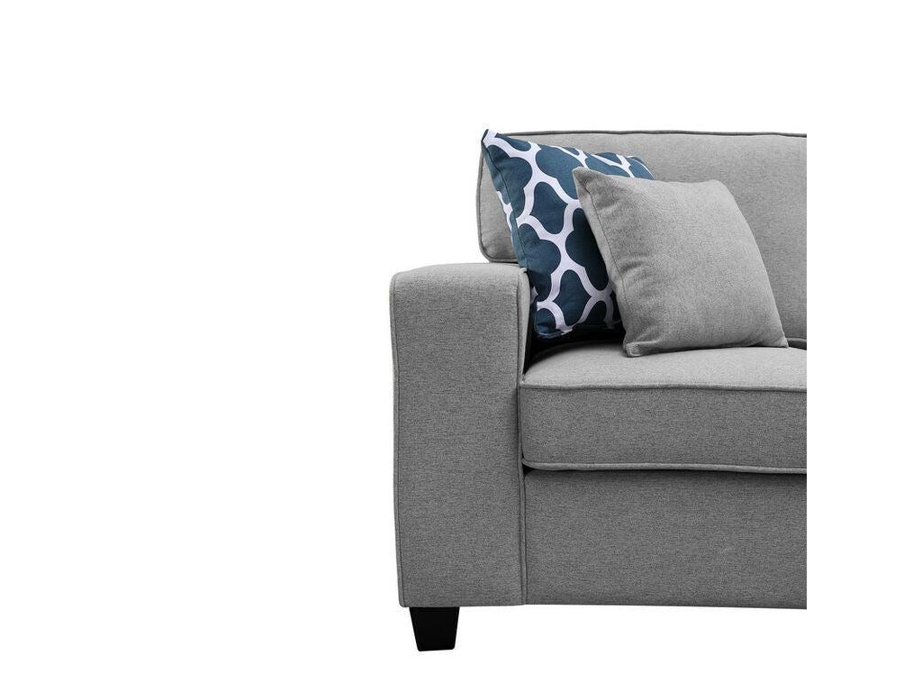 1352-Casanova 124W Canapé modulaire en L 7 pièces en lin avec pouf