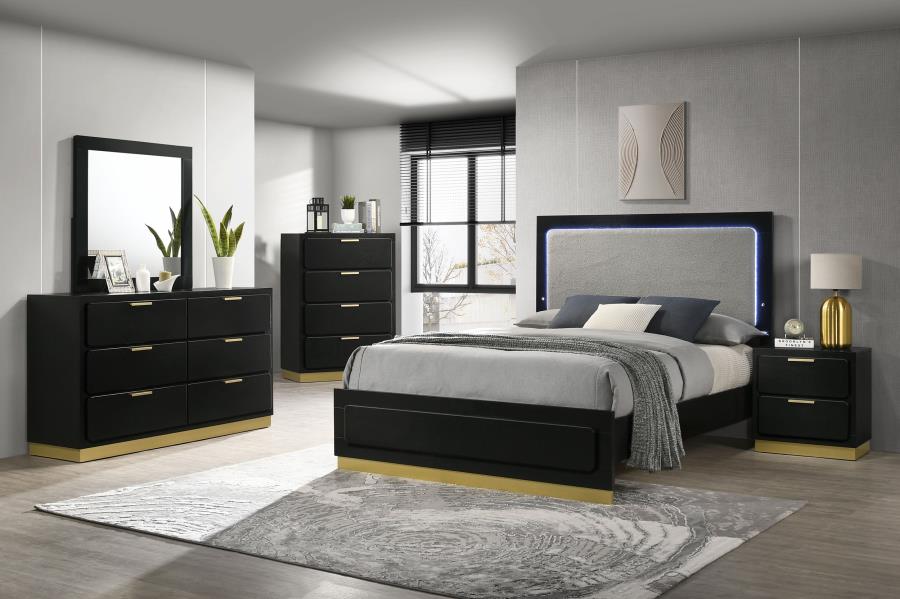Ensemble de chambre à coucher moderne Caraway Queen 224781Q - Noir