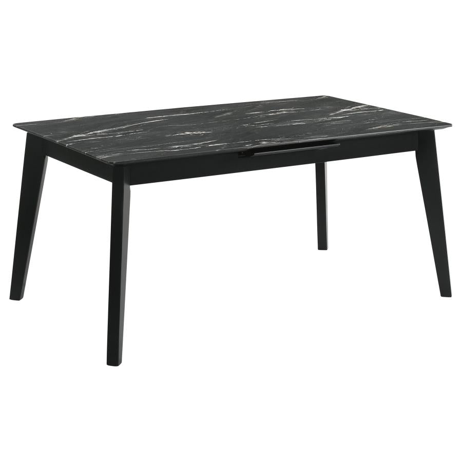 Ensemble de table à manger extensible 5 pièces Crestmont noir