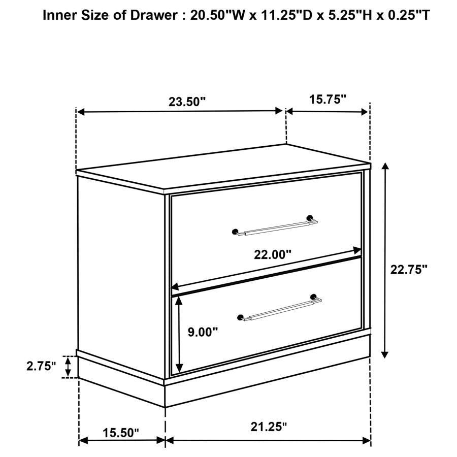 224981Q-S4 Fenwick Ensemble de chambre à coucher 4 pièces avec lit queen size et plateforme Chêne gris