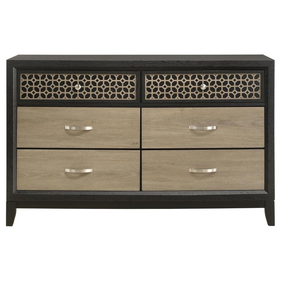 Ensemble de chambre à coucher 4 pièces Valencia 223041Q, brun clair et noir