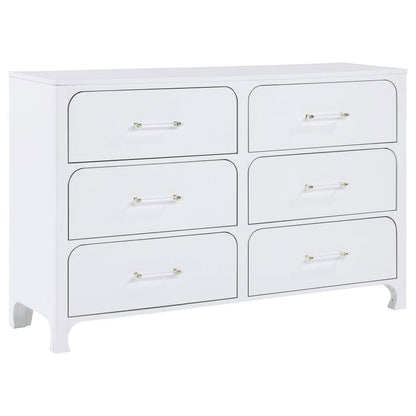 224751Q Lit à panneaux rembourré Anastasia Boucle 4 pièces Blanc perle et beige 