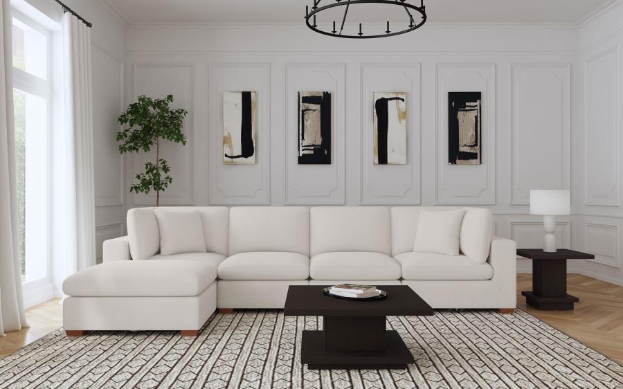 Canapé sectionnel modulaire rembourré 5 pièces Lakeview Ivoire