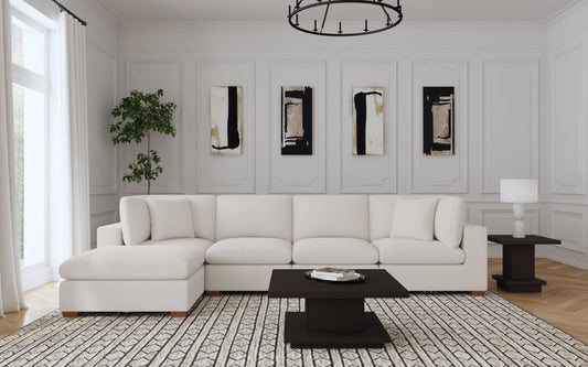 Canapé sectionnel modulaire rembourré 5 pièces Lakeview Ivoire