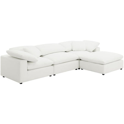 Canapé modulaire rembourré Serene Cloud 4 pièces en tissu Boucle Ivoire 