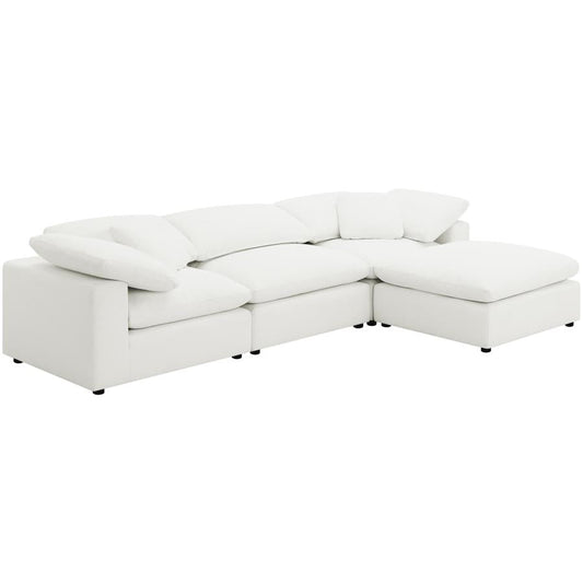 Canapé modulaire rembourré Serene Cloud 4 pièces en tissu Boucle Ivoire 