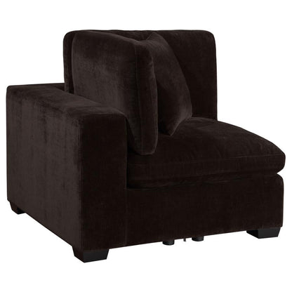 Canapé sectionnel modulaire rembourré 5 pièces Lakeview Chocolat noir 