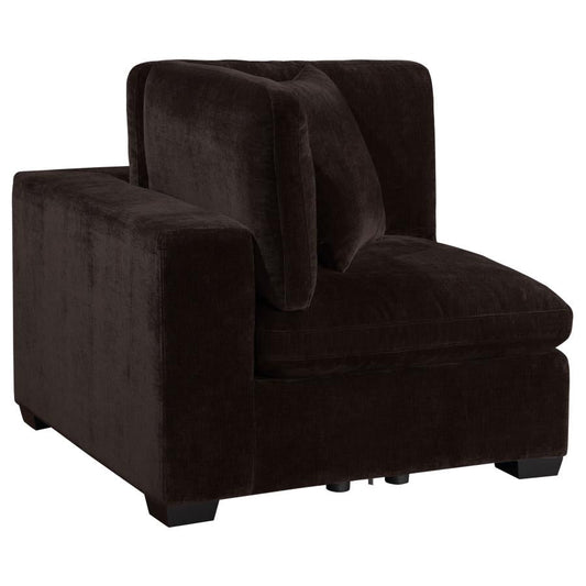Canapé sectionnel modulaire rembourré 5 pièces Lakeview Chocolat noir 