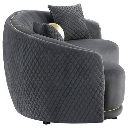 Ensemble de canapés Brookside 2 pièces en velours gris foncé 