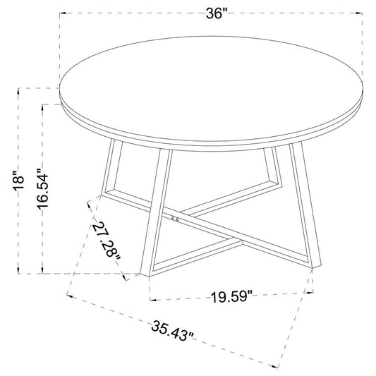 723238 Table basse ronde Hugo en faux marbre blanc et noir mat 