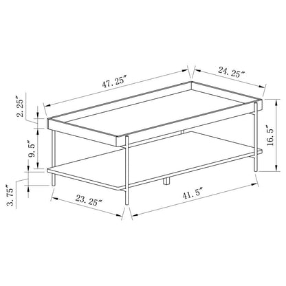 Table basse rectangulaire en bois Fallon