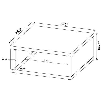 710508 Table basse carrée en bois de pin foncé Frisco 