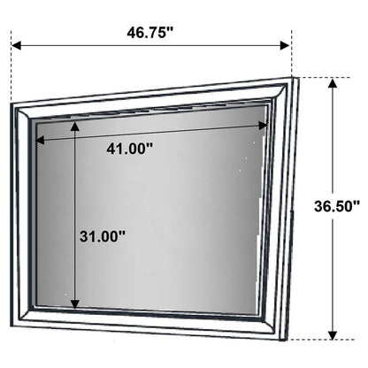 Miroir de commode rectangulaire Barzini - Noir