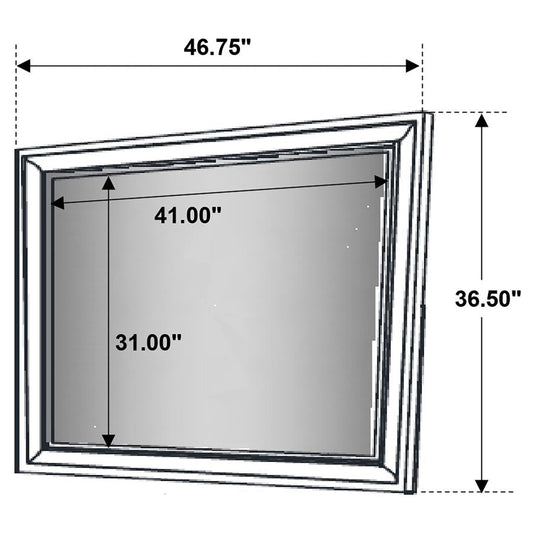 Miroir de commode rectangulaire Barzini - Noir