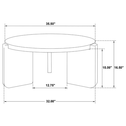 Table basse ronde en bois massif Cordova noire 