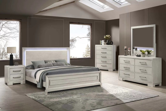 F9673Q Lit plateforme Queen avec lumières LED 