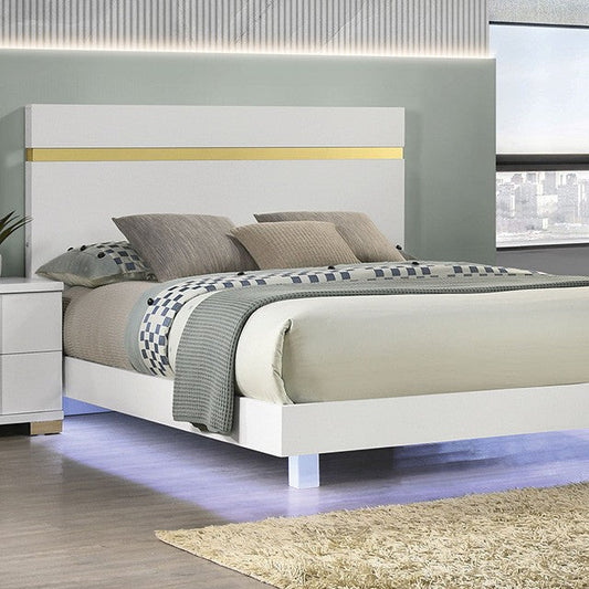 FM7217WH Lillestrom Lit plateforme Queen avec LED sous le lit