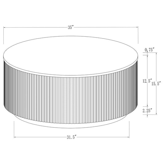 Table basse ronde Jason avec plateau en marbre blanc et anthracite