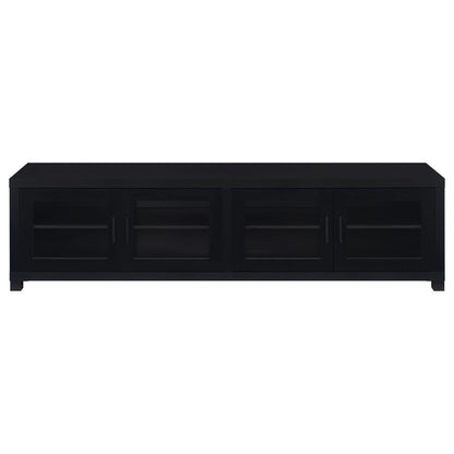 736303 Meuble TV Jupiter 4 portes 79 pouces - Console multimédia - Noir 