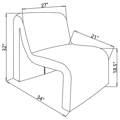 Fauteuil d'appoint incurvé rembourré sans accoudoirs Drayton noir 