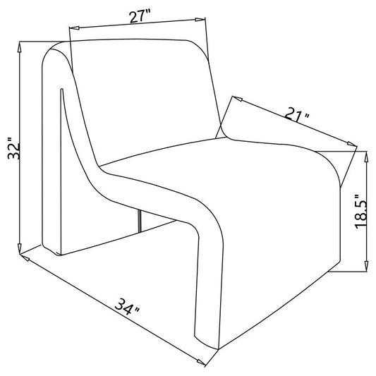 Fauteuil d'appoint incurvé rembourré sans accoudoirs Drayton noir 